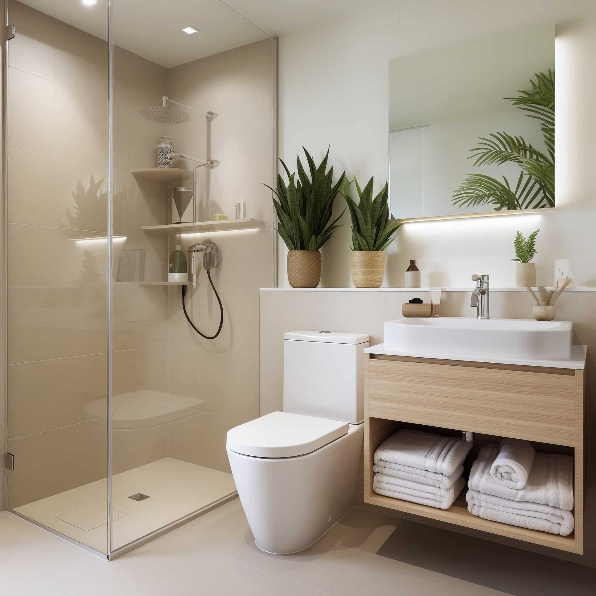 Petite salle de bain style moderne - K'RENOV